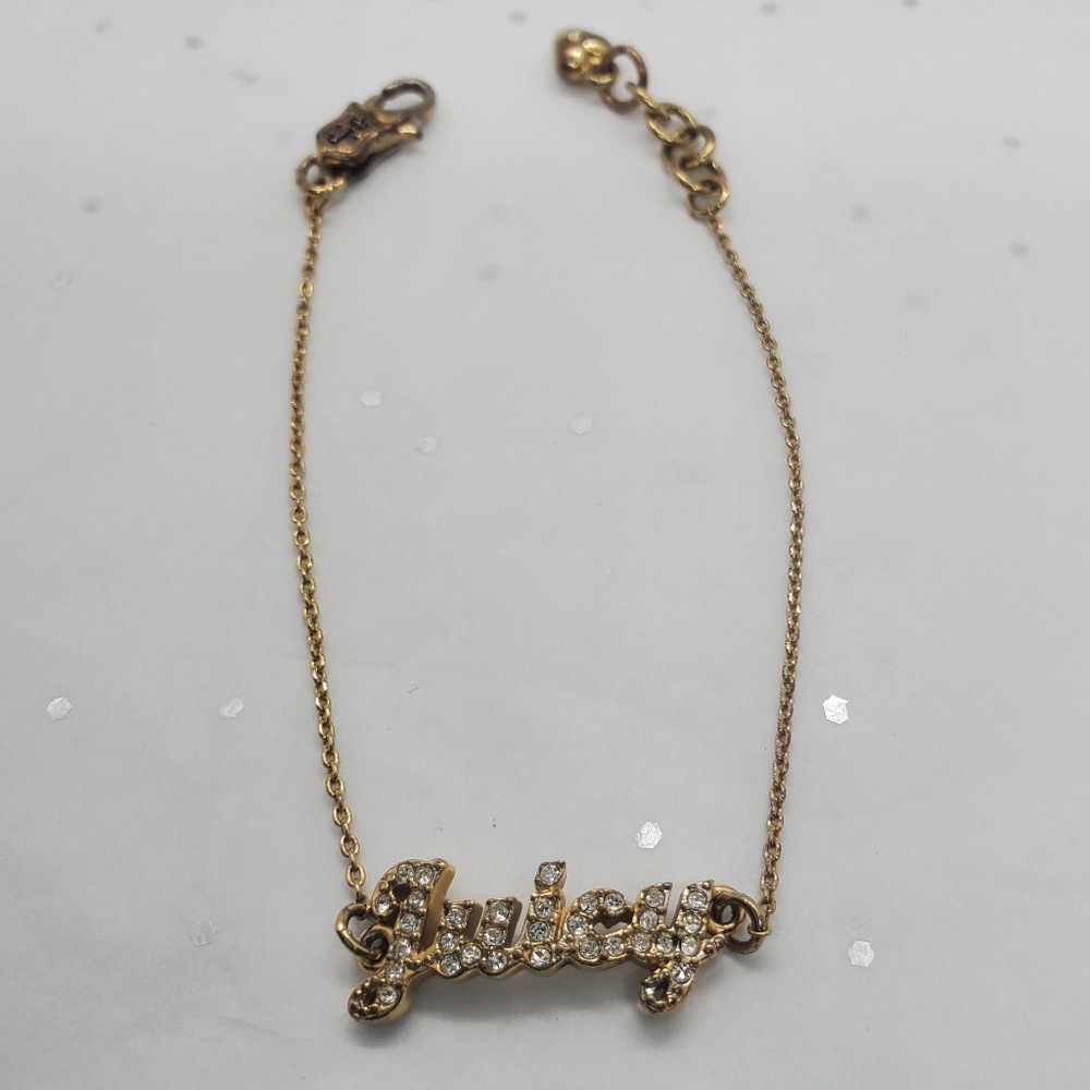 Juicy Couture Gold Pave Script Bracelet